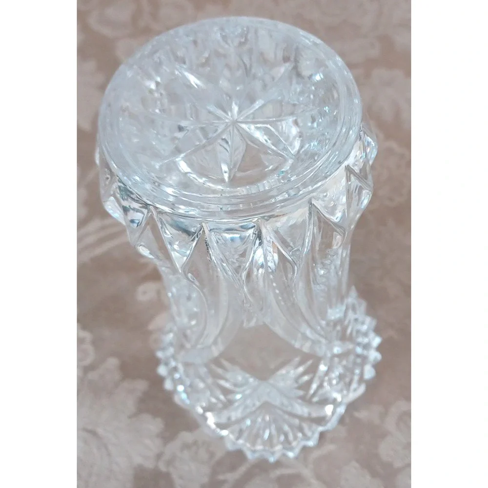 VTG JG Durand Lead Crystal Clear Glass Vase 6 1/2x 4 Vincennes